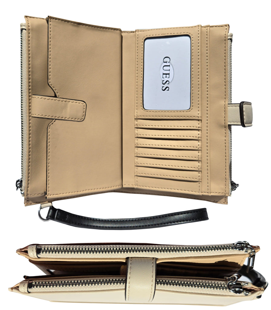 G Khai SLG Double Zip Folover Wristlet wallet