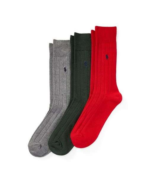 Ralph Lauren Men Rib-Knit Trouser Sock 3-Pack