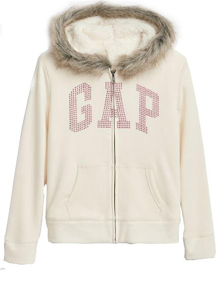 Gap Logo Sherpa Hoodie Sweatshirt Snow – PickyShopping