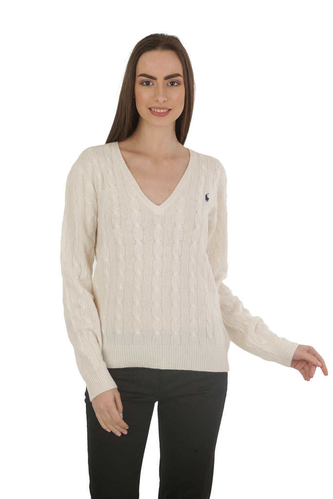 RL Lauren Buchanan Cotton Cabled Patch Sweater