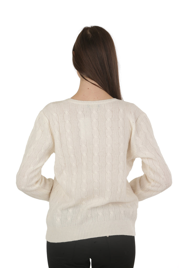 RL Lauren Buchanan Cotton Cabled Patch Sweater