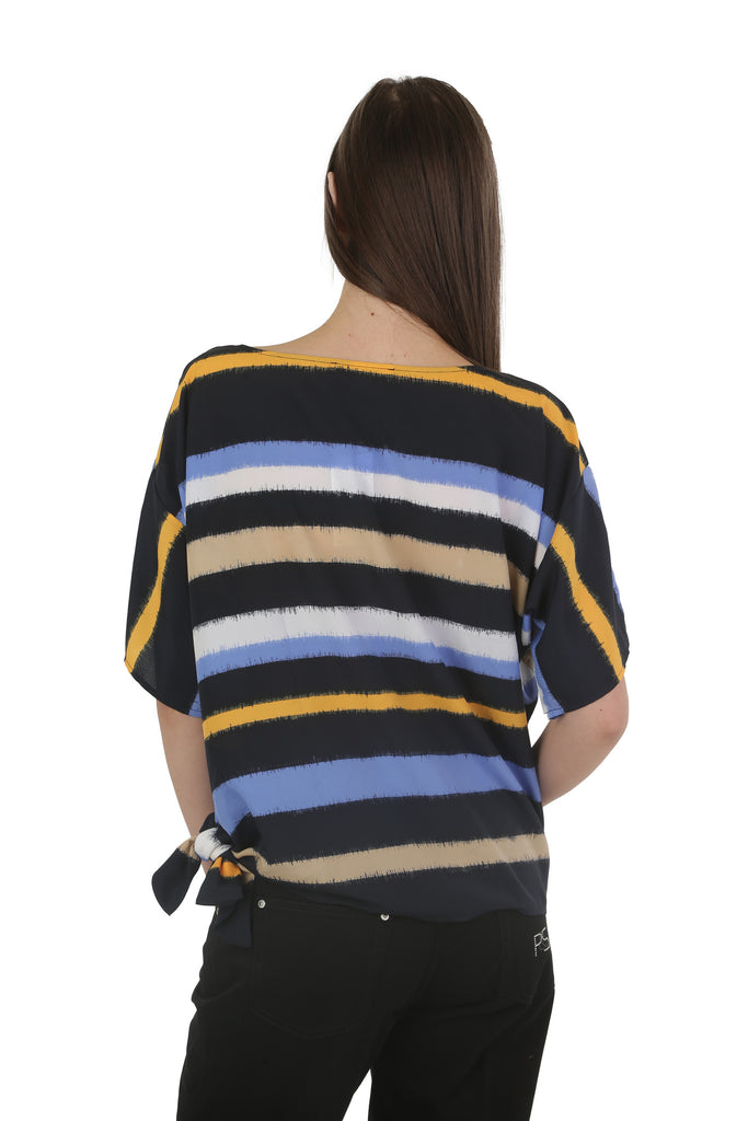 Michael Kors Spring 16 Navy Westcliff Tie Top