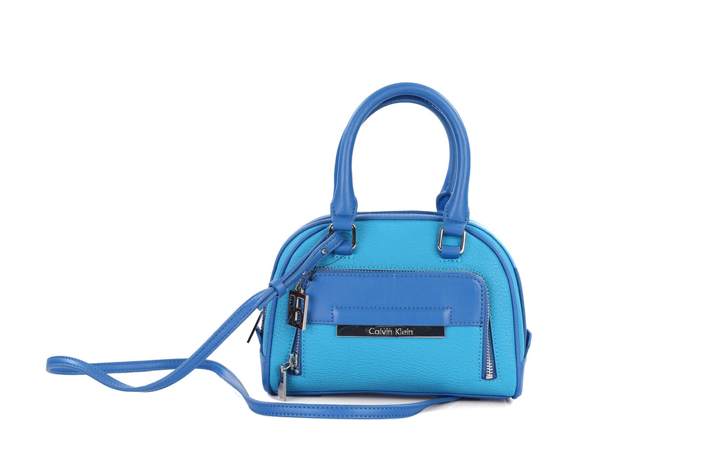Calvin Klein Leather Embossed Boston Bag