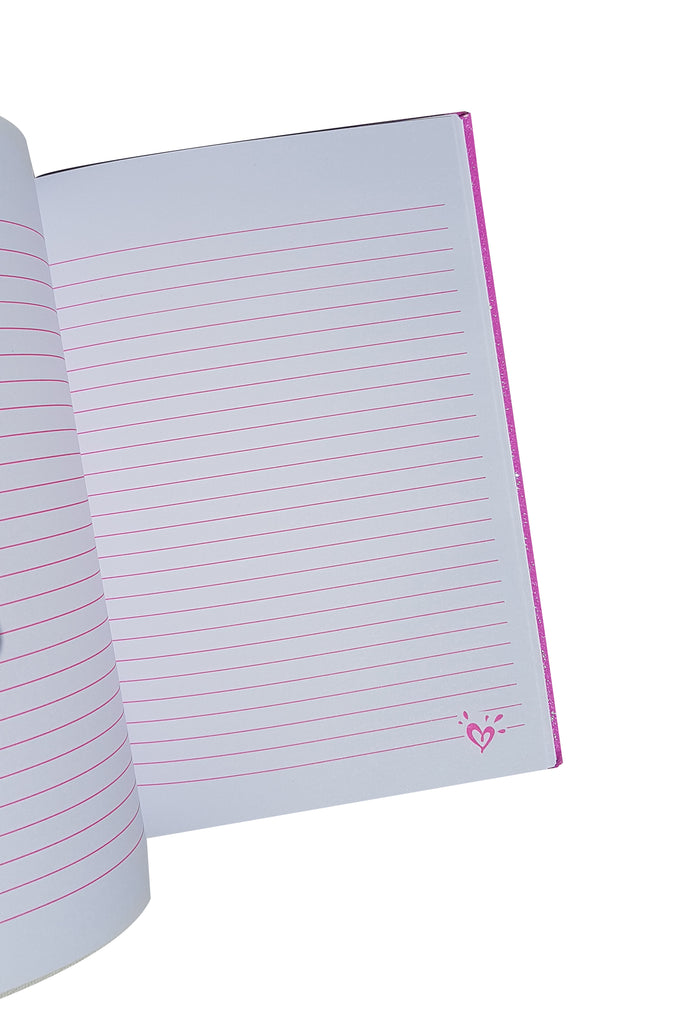 Justice Girls Name in Lights Silver Sparkle Journal