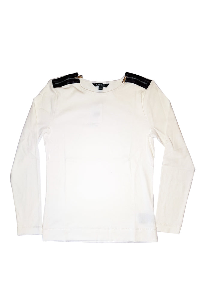 RL Women's Plus Zip-Shoulder Shirt Top