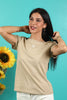 CK women Typography Slim Fit Round Neck T-Shirt beige