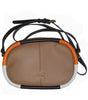 L-JO  Oval-Shaped Leather Crossbody Bag - Brown