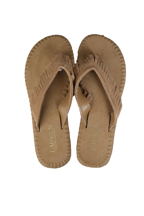 Polo Ralph Lauren Women's Suede Leather Fringe Flip Flops