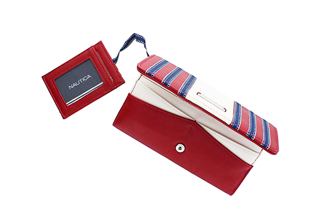 Nautica Straight Away Pull Out ID Clutch Wallet Organizer With RFID