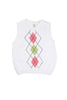 G White Argyle Sweater Vest Holiday Easter