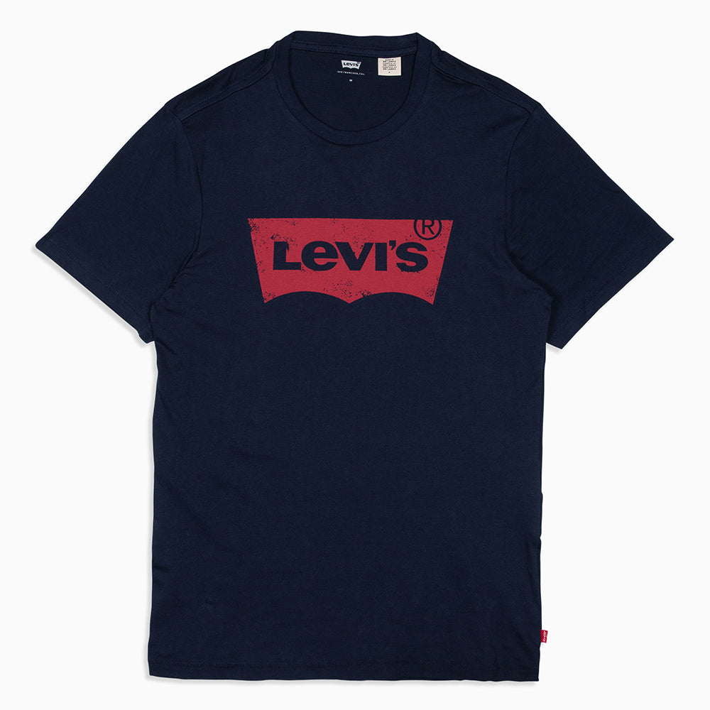 Levi 's Lee Weiss Men's Navy Blue Round Neck Cotton Classic