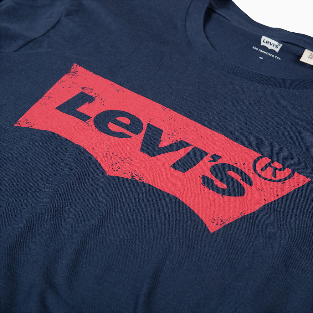 Levi 's Lee Weiss Men's Navy Blue Round Neck Cotton Classic