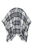Abercrombie & Fitch Womens Plaid Black and White Cape Poncho