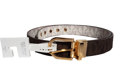 Michael Kors Women's Logo Silver Buckle Twist reversible belt