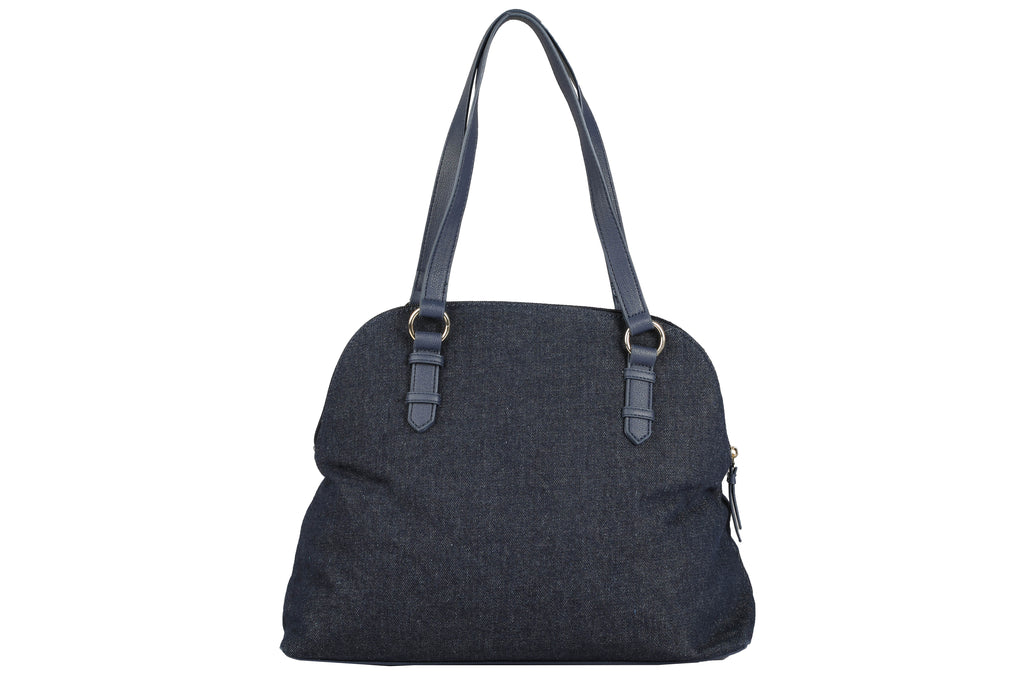 Tommy Hilfiger Handbag Blue Denim/Red Stripe Satchel Tote Purse