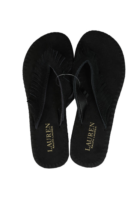 Polo Ralph Lauren Women's Suede Leather Fringe Flip Flops