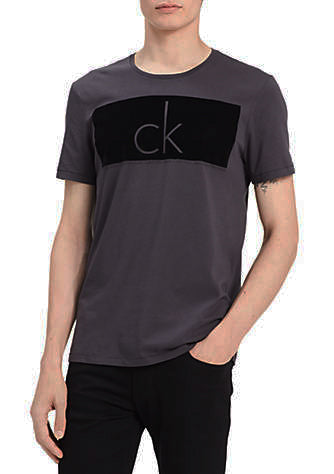 Calvin Klein Flocked Logo Crew Neck T-Shirt