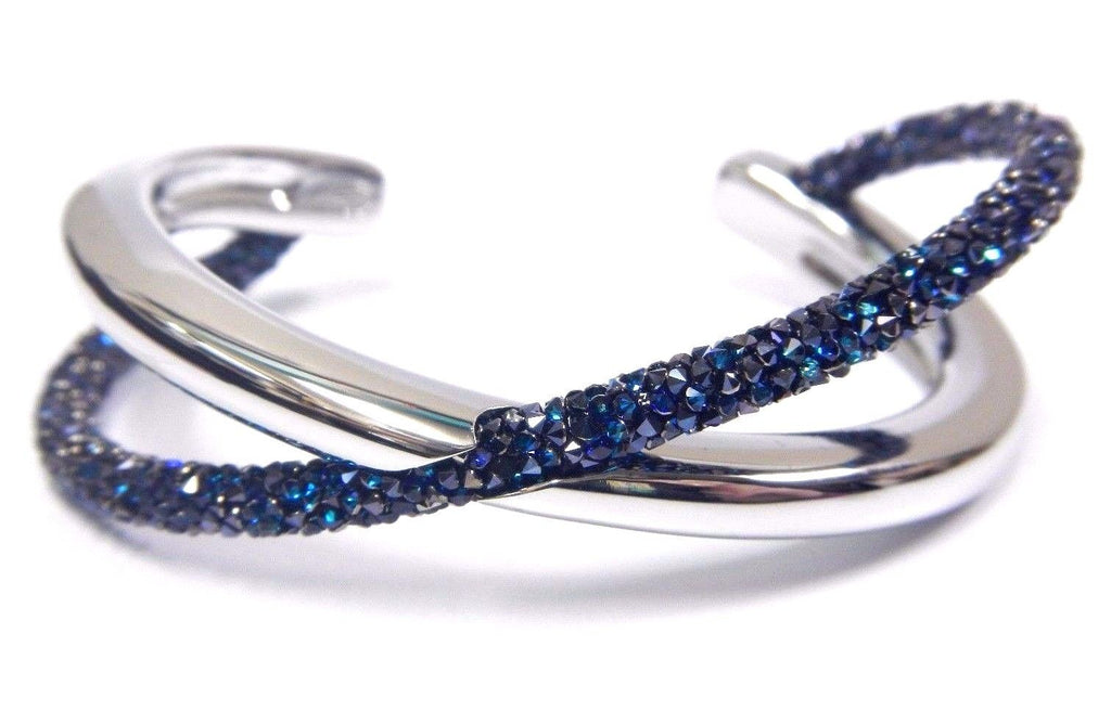 Swarovski Crystaldust Cross Cuff Silver Plate Size Small 2018