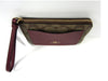 Coach Khaki Metallic Cherry Red Signature Corner Zip Wristlet