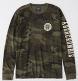 Abercrombie & Fitch Long Sleeve Applique Tee Camo