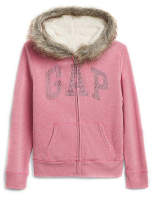 G Logo Sherpa Hoodie Sweatshirt Pink
