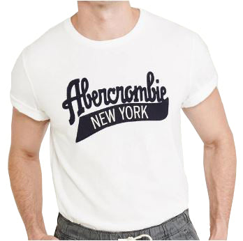 ABERCROMBIE & FITCH SHORT-SLEEVE APPLIQUE LOGO TEE