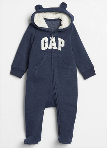 Gap Logo Sherpa Hoodie Sweatshirt Snow