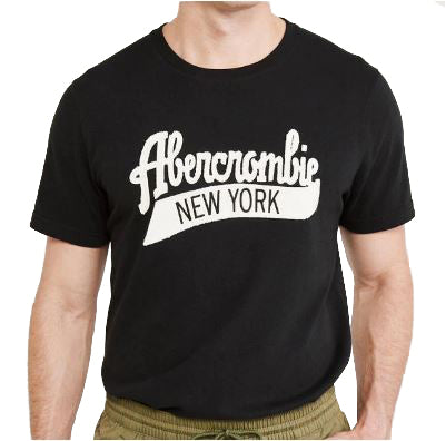 ABERCROMBIE & FITCH SHORT-SLEEVE APPLIQUE LOGO TEE