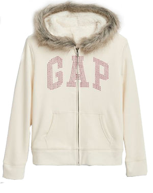 G Logo Sherpa Hoodie Sweatshirt Snow