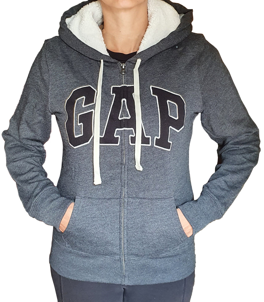 G Logo Sherpa-Lined Hoodie Grey
