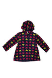 Gymboree Girl's Hooded Raincoat Jacket Navy Hearts