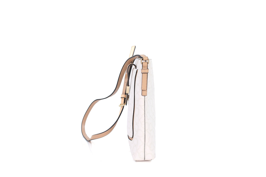 Calvin Klein Jordan Double Pocket Crossbody Flatpack Eggshell