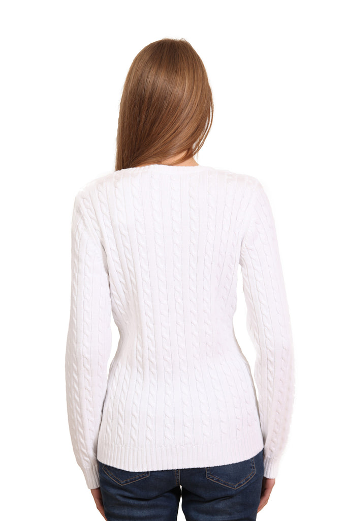 Lauren Ralph Lauren Buchanan Cotton Cabled Patch Sweater