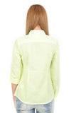 Tommy Hilfiger Women White & Green Striped Casual Shirt