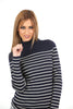 Lauren Ralph Lauren White Women's Striped Turtleneck Sweater