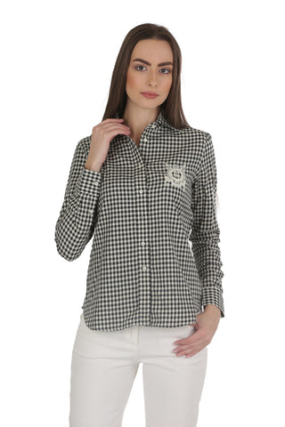 Ralph Lauren Women's Plus Zip-Shoulder Shirt Top