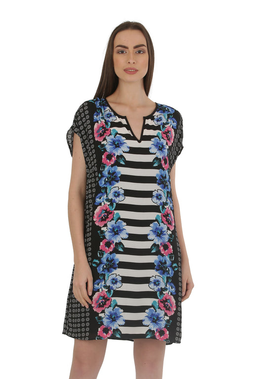 Black Rainn Shoulder Crop Sleeve Mini Dress