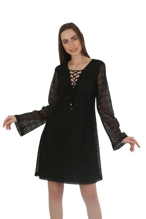 JS 3/4 Sleeve Lace Shift Dress JS6D8546
