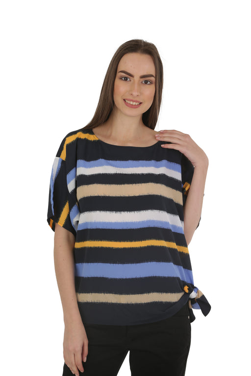Michael Kors Spring 16 Navy Westcliff Tie Top