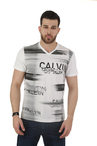 Calvin Klein Jeans Men's Flocked Logo Crew Neck T-Shirt