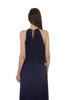 MSK Pleated Sleeveless Necklace Maxi Dress Navy