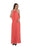 MSK Pleated Sleeveless Necklace Maxi Dress Coral