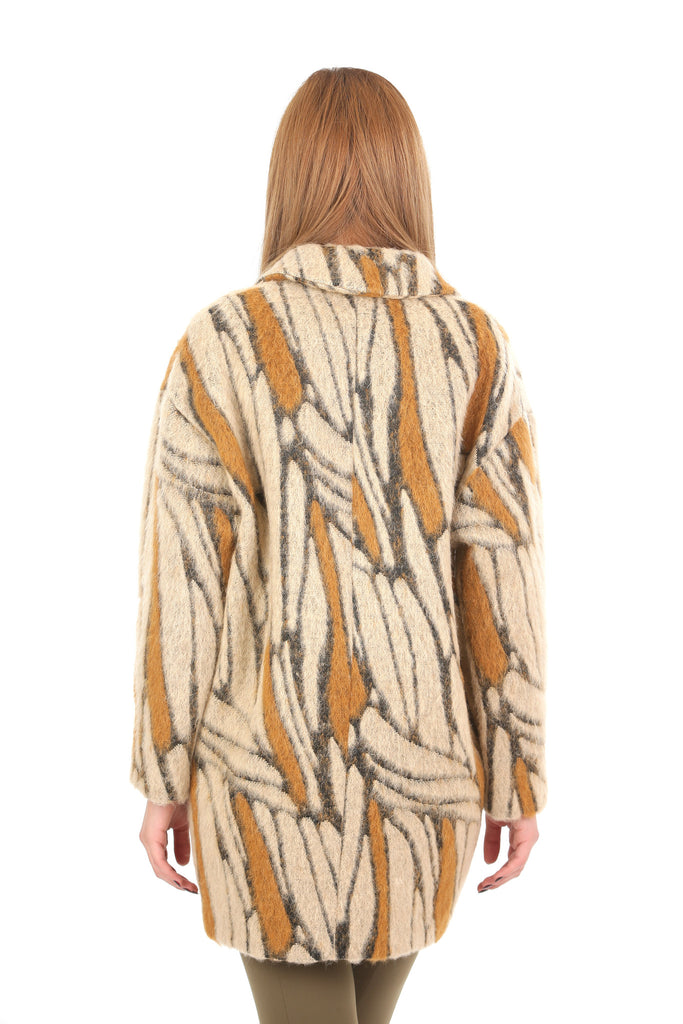 Patrizia Pepe Overseized Coat In Mohair And Alpaca Wool Blend