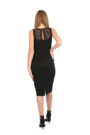 JS Women's Sleeveless Lace Midi Dress