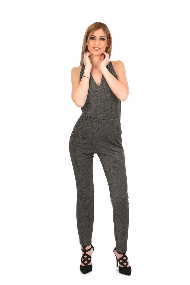 PP Long Jumpsuit In Stitch Lurex Fabric