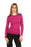 RL Women's Plus Striped Zip-Shoulder Shirt Top