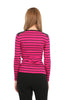 RL Women's Plus Striped Zip-Shoulder Shirt Top