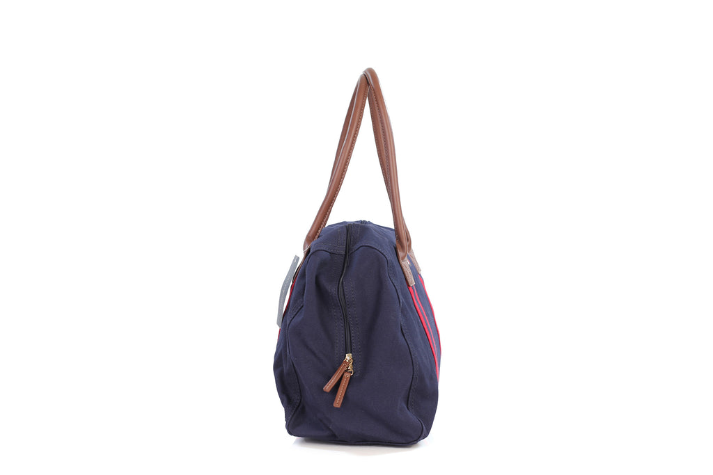 Tommy Hilfiger Red White Blue Canvas Unisex Duffle Bag Travel Beach Gym Bag