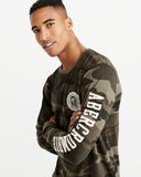 Abercrombie & Fitch Long Sleeve Applique Tee Camo