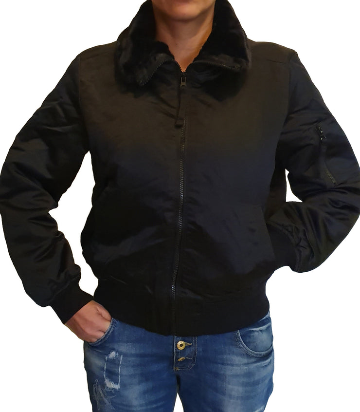 G Faux-Fur Lined Bomber Jacket